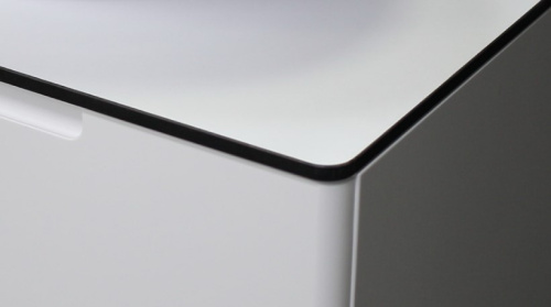 Компакт-плита 800*485 белый матовый с черной кромкой заказ 58СТ