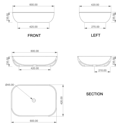 Умывальник GSG Ceramic Design Easy EALAVRE60001