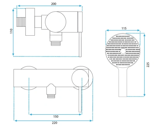Смеситель для душа Rea Foss gold matt B5113