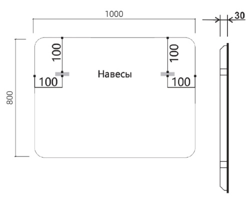 Зеркало Vincea LED 1000x800 VLM-3VC100-2