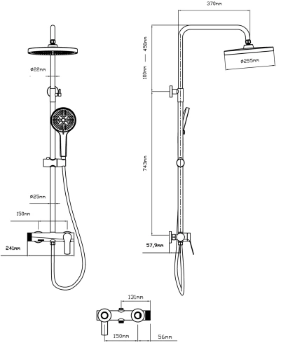 Душевая система Vincea Arco VSFS-4AR1GM