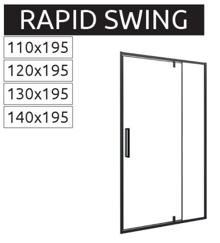 Душевая дверь Rea Rapid Swing black 120 K6413
