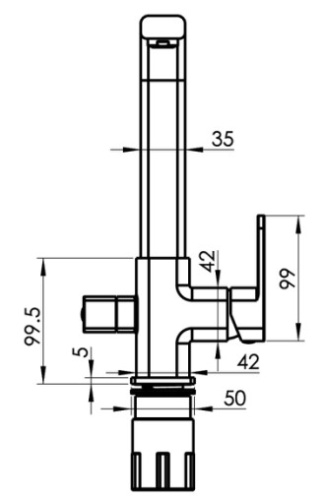 Смеситель для мойки Vivi Felice 1617-6 Beige
