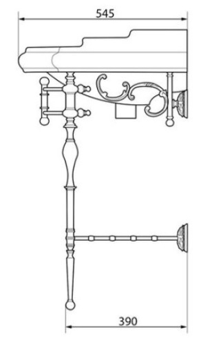 Консоль с раковиной Caprigo 7060/73-ORO