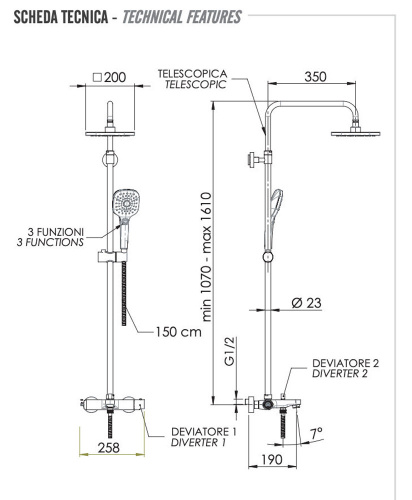 Душевая система Remer Infinity I34A8CPAD20