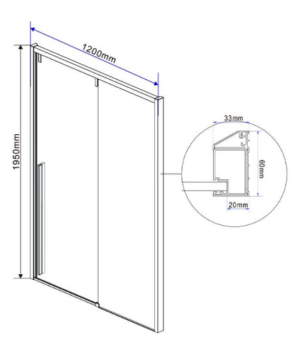 Душевая дверь Vincea Lugano VDS-1L120CGB-1