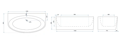 Ванна акриловая Rea Malta 150 W3002