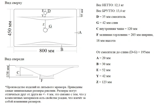Умывальник Madera Pulsus 80