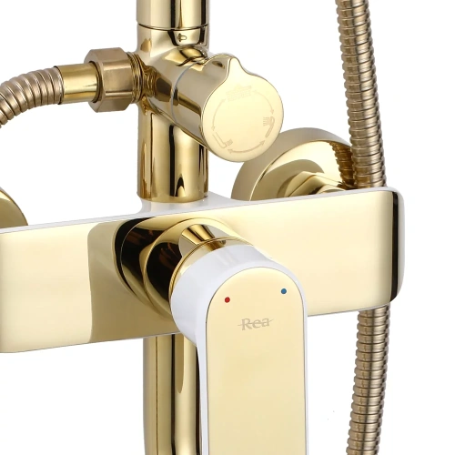 Душевая система Rea Bloom gold white P9529