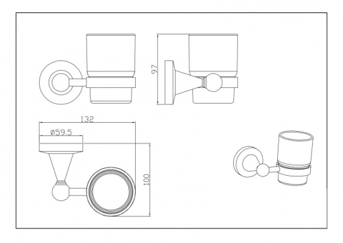 Стакан CeramaLux Luxury 57502