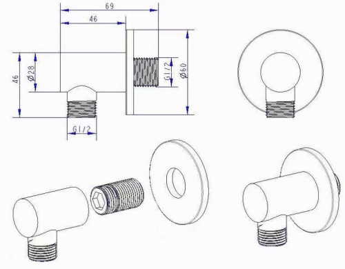 Выпуск из стены Nemo NM-4002RG rose gold