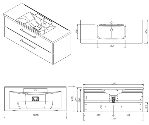 Тумба подвесная Caprigo Accord 120 2215-SF013