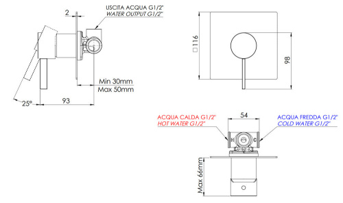 Смеситель для душа Remer Metrica MC30Q
