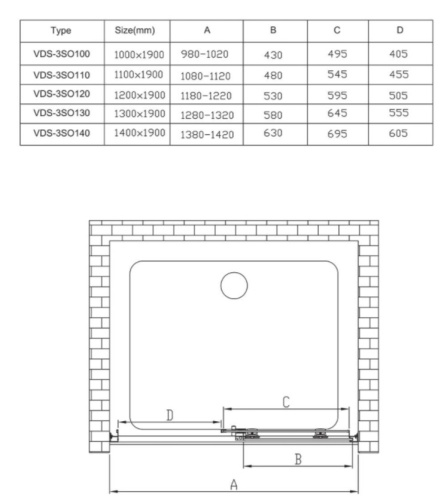 Душевая дверь Vincea Soft VDS-3SO140CL
