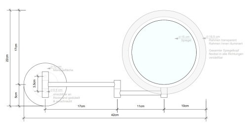 Зеркало косметическое с подсветкой 5X увеличение Decor Walther BS 16 TOUCH 0121400