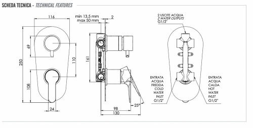 Смеситель для душа Remer Winner W92