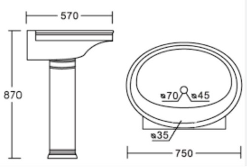 Умывальник CeramaLux 2061