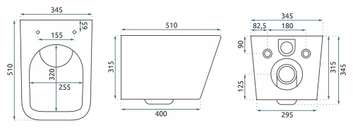 Унитаз подвесной Rea Raul black mat C1100
