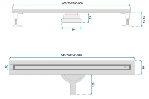 Душевой трап Rea Neox Slim pro gold matt 900 G2716