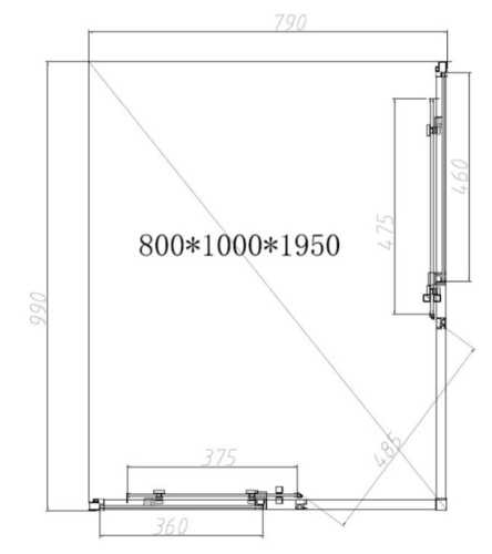 Душевой уголок Vincea Slim-N VSS-4SN8010CLGM