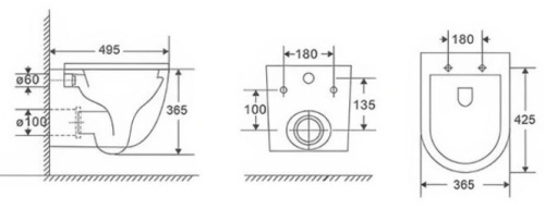 Унитаз подвесной Caprigo Vittoria V-1093