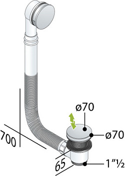 Слив-перелив click-clack для ванны OMP Tea 2868.660.6XD