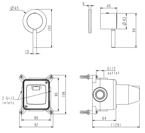 Смеситель для душа Nemo Round NM-2342BG brush gold