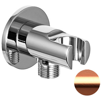 Держатель ручного душа с подключением Remer 337MRP, медь брашированная