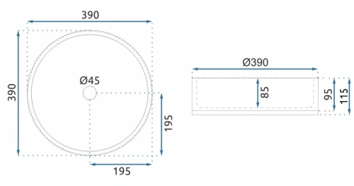 Умывальник Rea Cristal 39 Transparent U8881