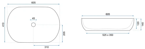 Умывальник Rea Cleo 61 black U6757
