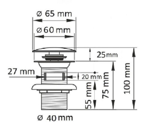 Донный клапан для раковины CeramaLux BB005MB с переливом