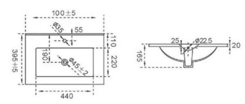 Умывальник CeramaLux 803-100