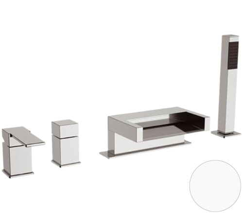 Смеситель для ванны Remer Qubika Cascata QC06BO, белый матовый