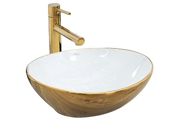 Умывальник Rea Sofia Gold White U0456