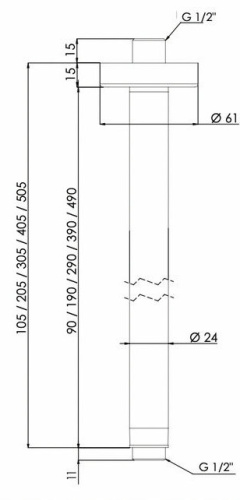 Кронштейн потолочный 40 см Remer 347N40NO, черный матовый
