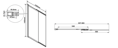 Душевая шторка на ванну Vincea VSB-1E100CLG