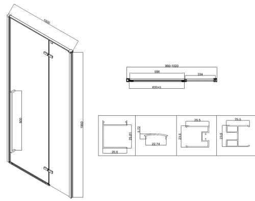 Душевой уголок Vincea Slim-N VSR-5SN1010CL