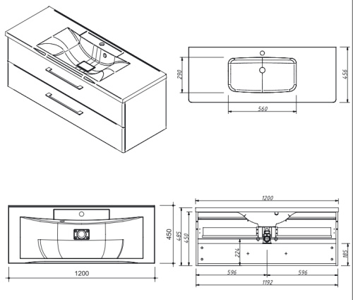 Тумба подвесная Caprigo Accord 120 2215-TP810