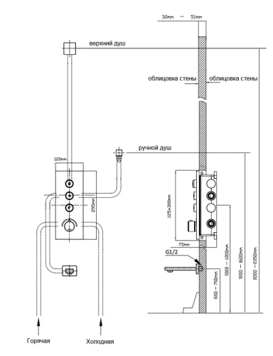 Душевая система Vincea VSFW-433T1MB