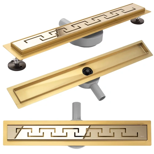 Трап для душа Rea Greek PRO mirror Gold 80 G8029