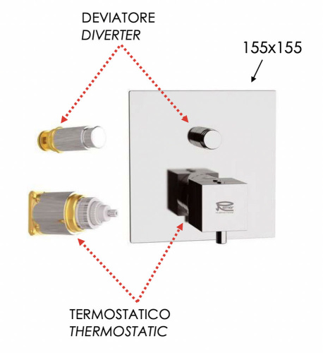 Смеситель для душа Remer Q-Elegance QT09KBCFP, черный брашированный хром