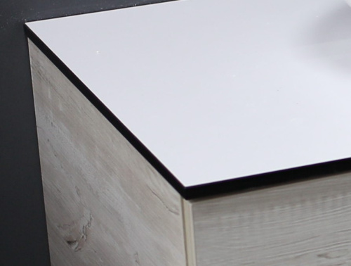 Компакт-плита 800*485 белый матовый с черной кромкой заказ 58СТ