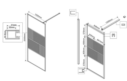 Душевая стенка Vincea Walk-In VSW-1HC100CFBG