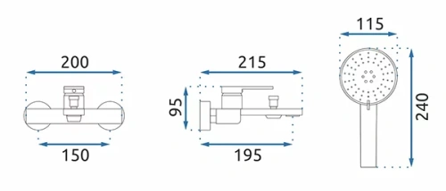 Смеситель для ванны Rea Verso Brush Gold B6565