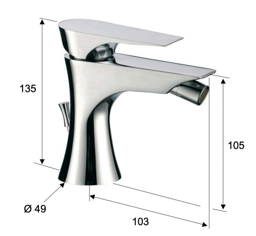 Смеситель для биде Daniel Diva DV604CR