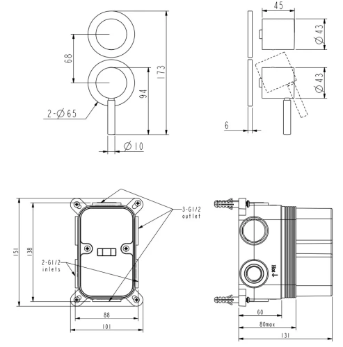 Смеситель для ванны Nemo Round NM-2357MB matte black