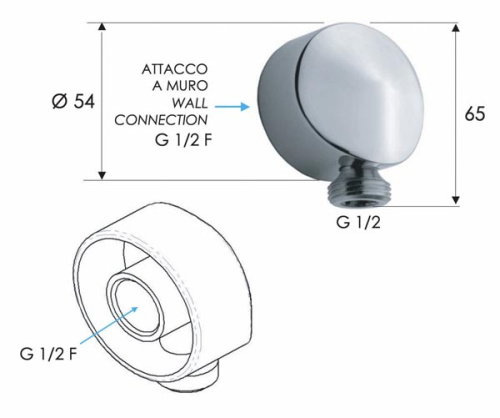 Шланговое подключение для душа Remer 309L