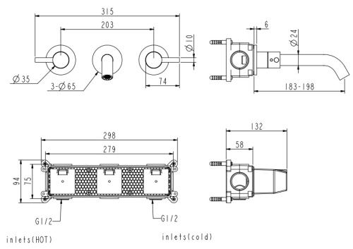 Смеситель для раковины Nemo Round NM-2316BGM brush gun metal