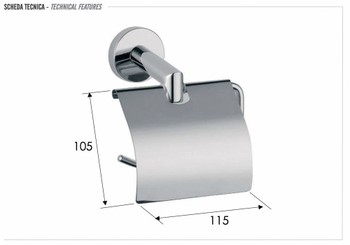 Бумагодержатель Remer Guest GS60CFP, черный брашированный хром