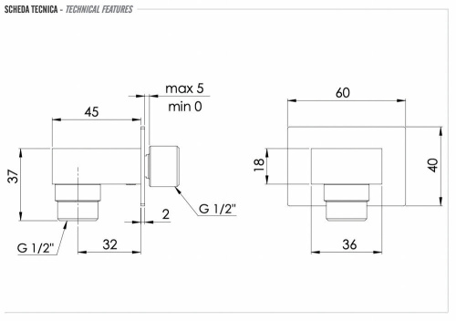 Шланговое подключение для душа Remer 309W